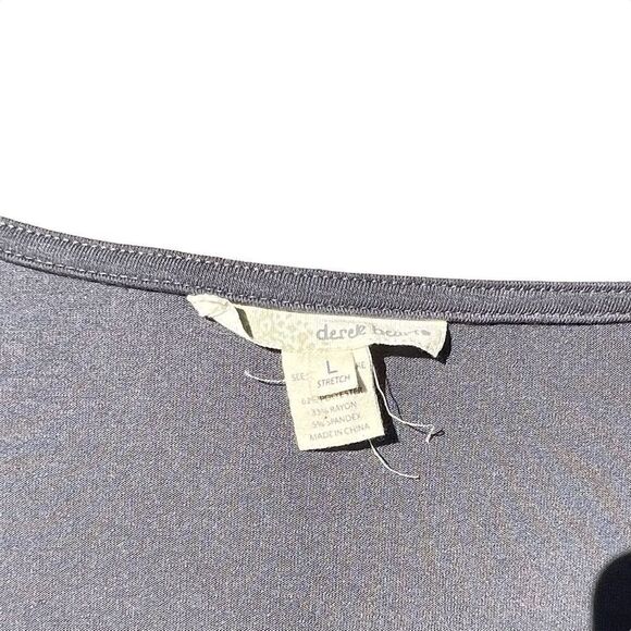 NWT DEREK HEART Grey Body Con Dress W/Front Crossed Fabric Size Large - Picture 5 of 5